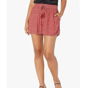 Paige Red and Gold Patterned Shorts Size M